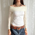 Lace Long Sleeve Top - Size S