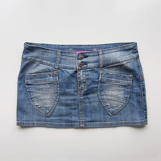 00s Denim Mini Skirt - Size L