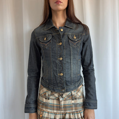 90s Denim Button Up Jacket - Size S