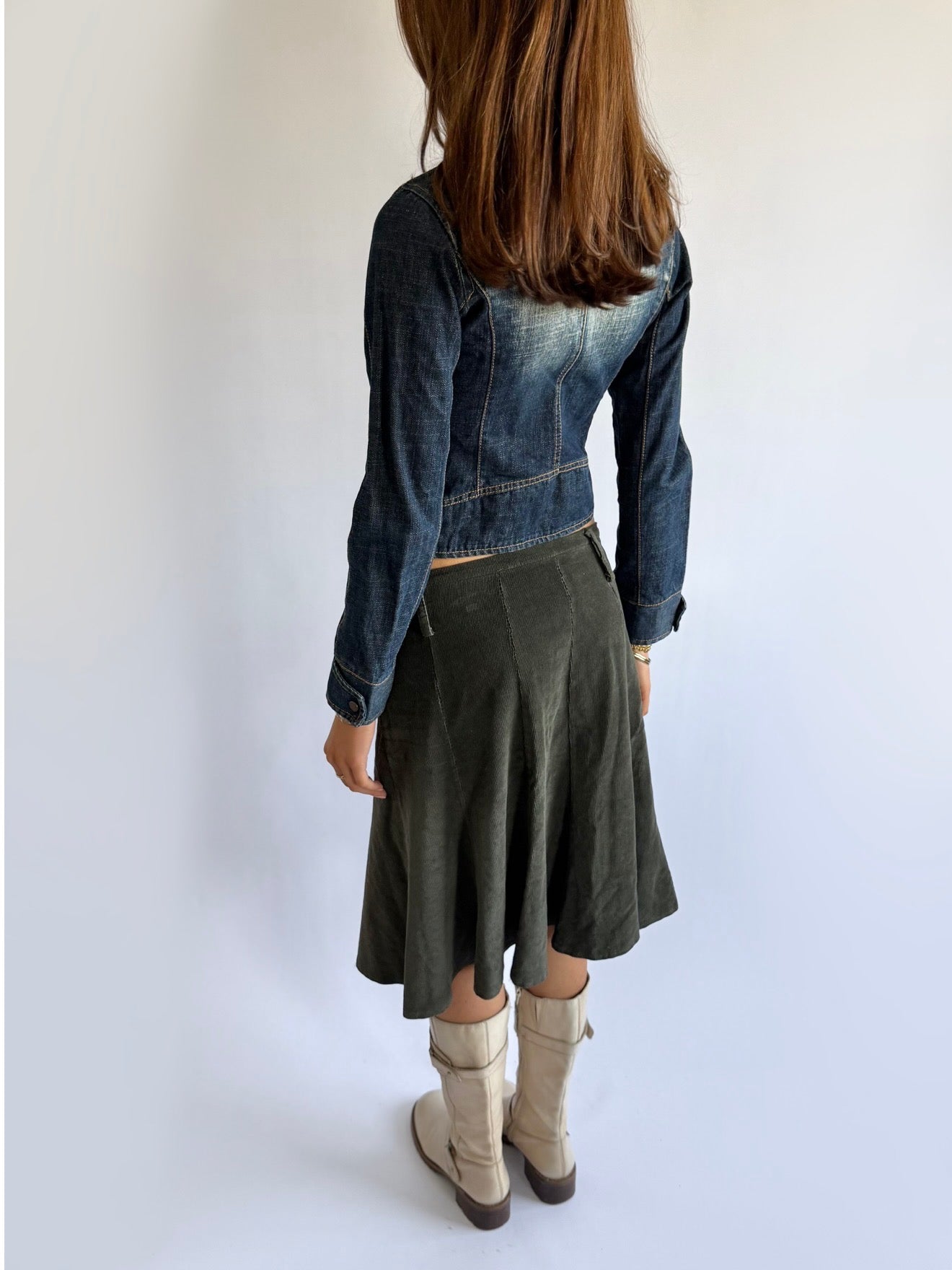 Denim Double Zip Jacket - Size XS