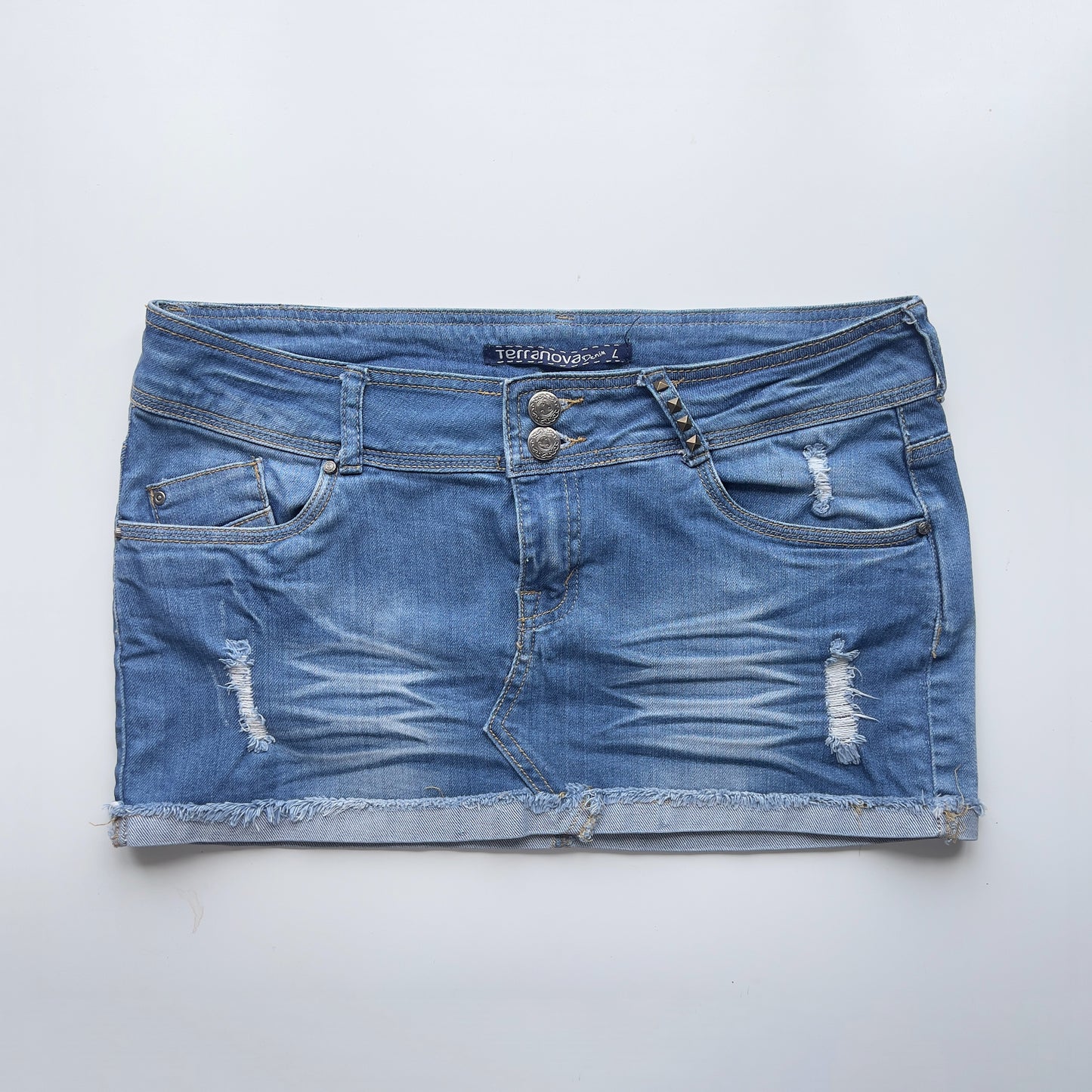 00s Denim Micro Mini Skirt - Size L