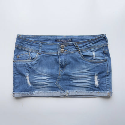 00s Denim Micro Mini Skirt - Size L