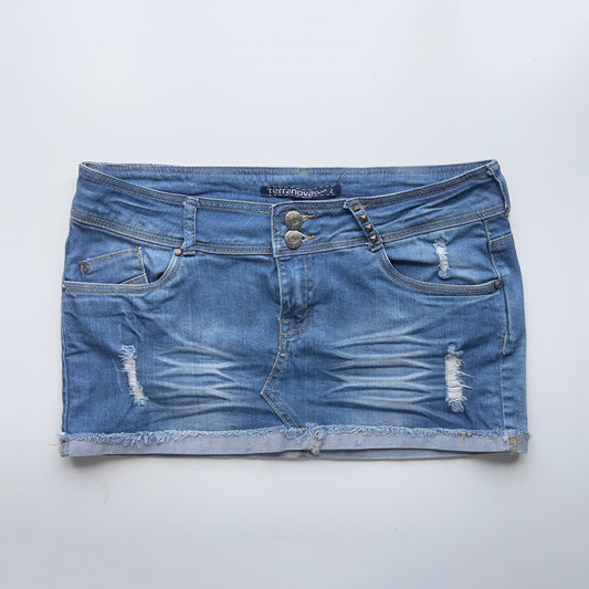 00s Denim Micro Mini Skirt - Size L