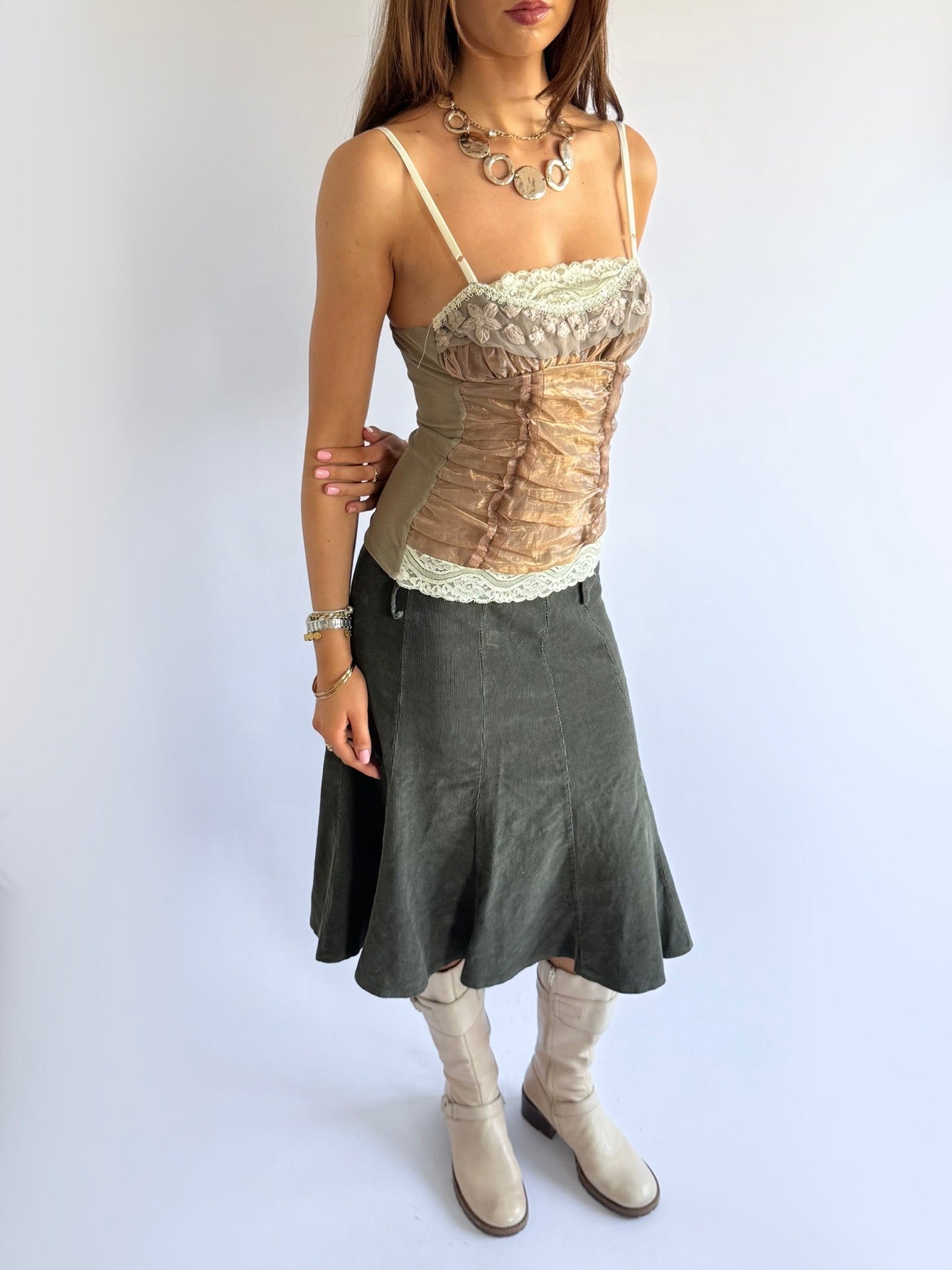 Corduroy Midi Skirt - Size S