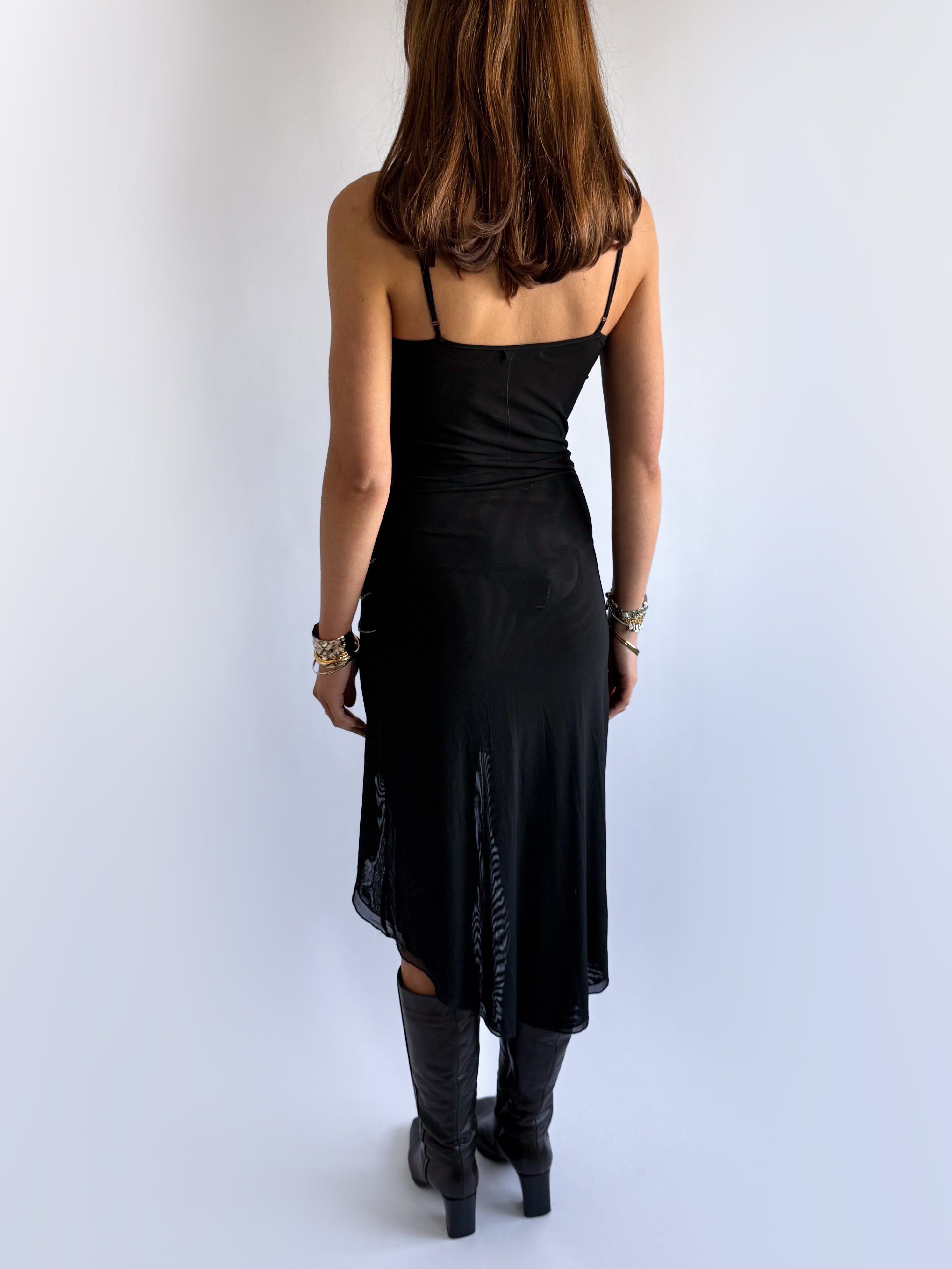 Asymmetric Beaded Midi Dress - Size S