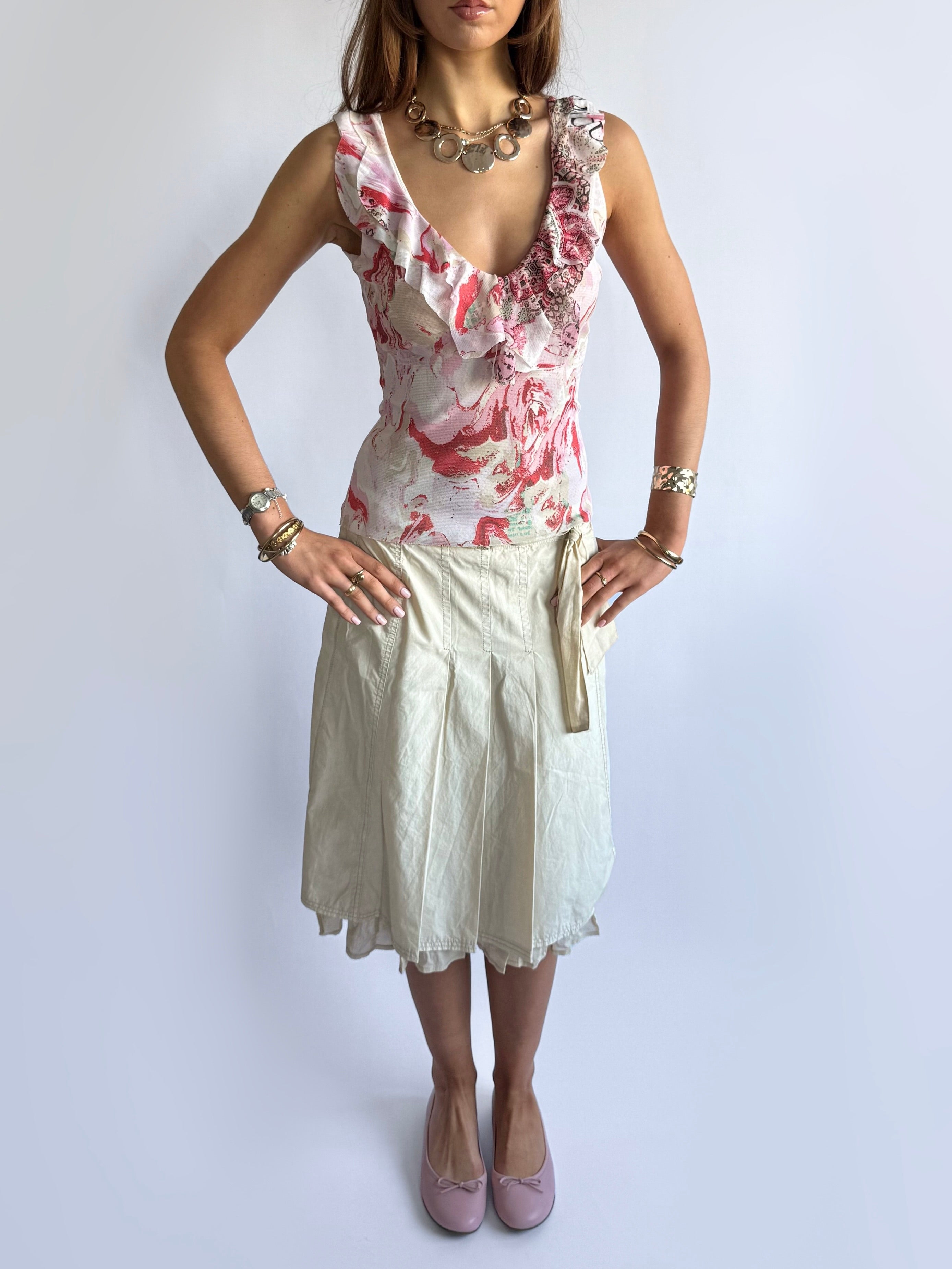 Pleated Midi Skirt - Size S