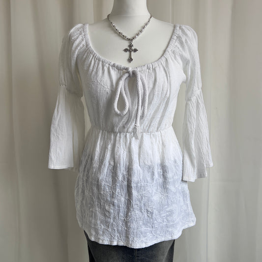 90s Off The Shoulder Milkmaid Top - Size M