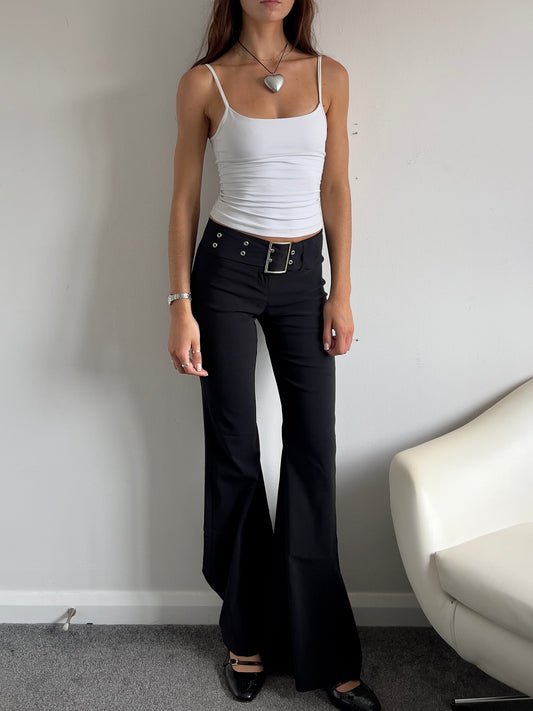 00s Pimkie Oversized Buckle Low Rise Trousers - Size XS