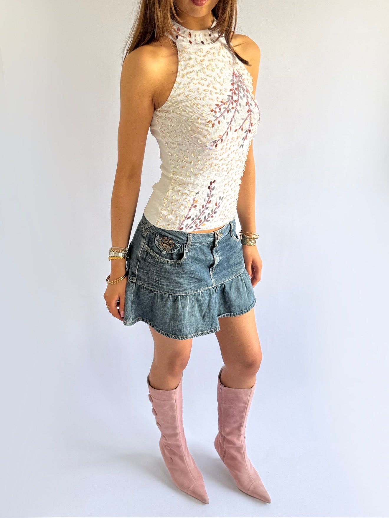 Beaded Sequin Top - Size S