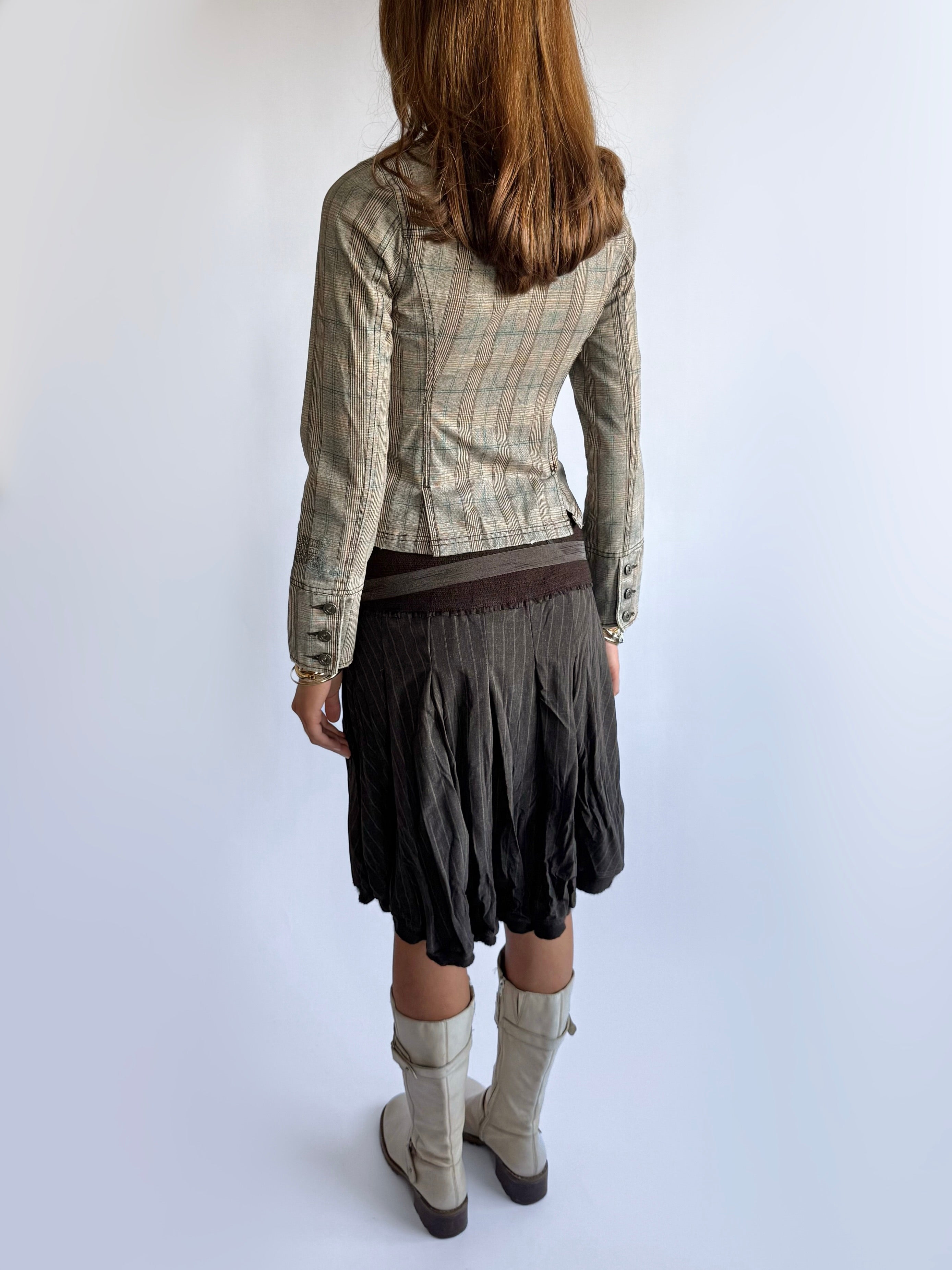 Pinstripe Midi Skirt - Size M