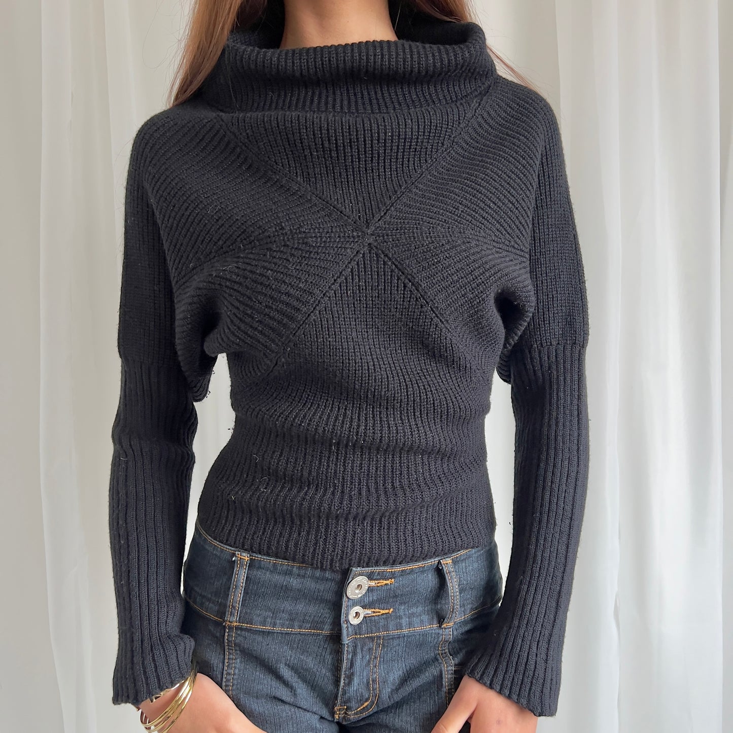 00s Batwing Knit Jumper - Size L