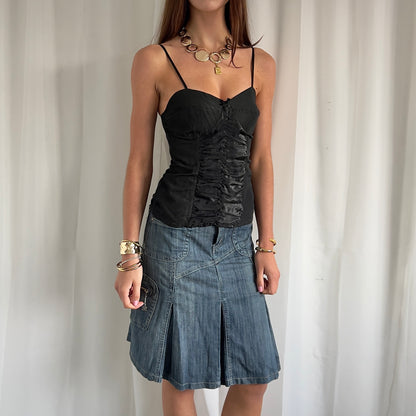 90s Denim Midi Skirt - Size S