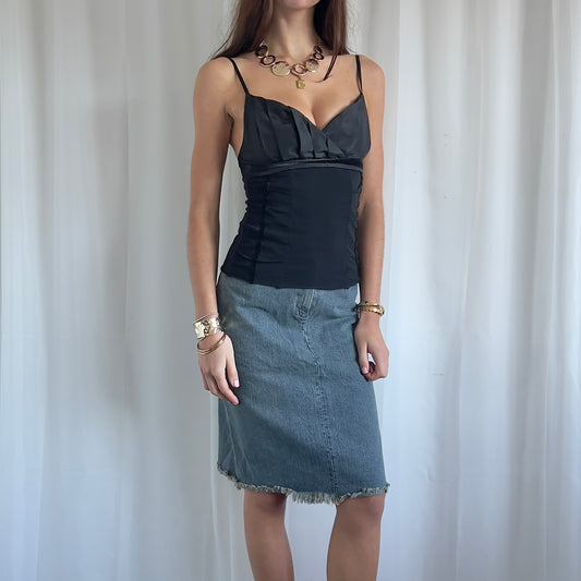 00s Denim Midi Skirt - Size XS