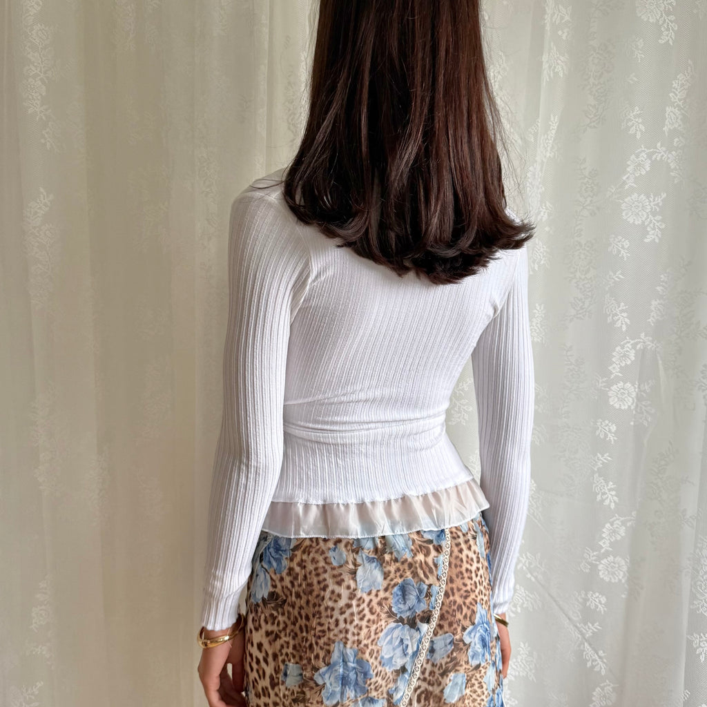 Wrap Long Sleeve Top - Size S