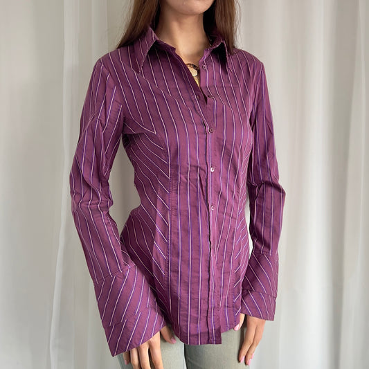 90s Pinstripe Shirt - Size L