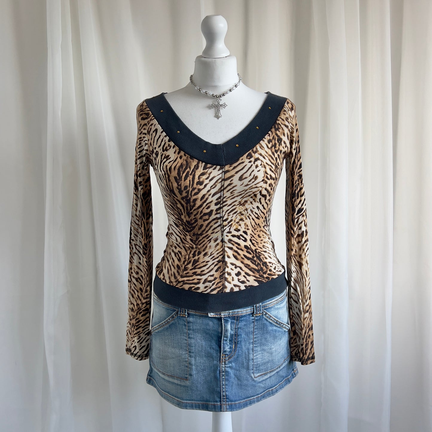 00s Animal Print Long Sleeve - Size S