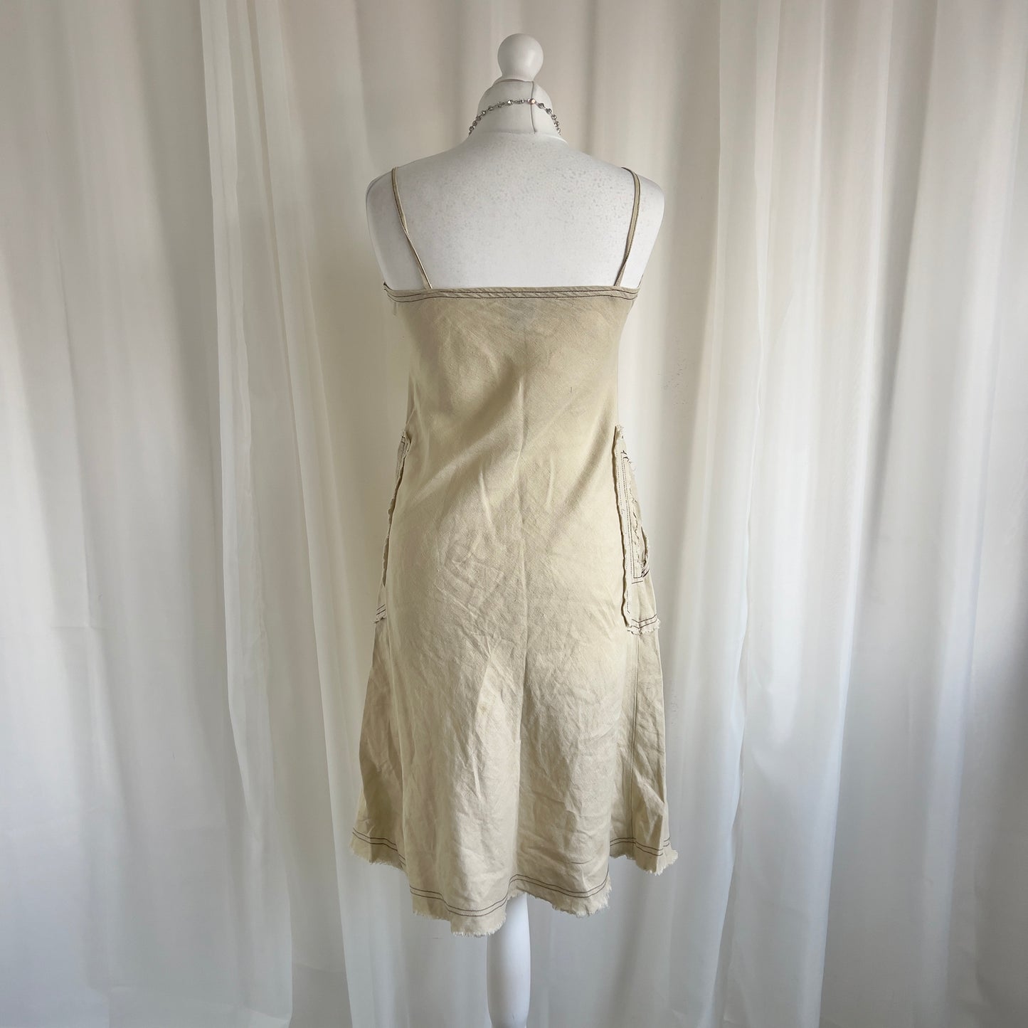 00s Linen Midi Dress - Size S