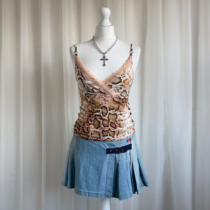 00s Snake Print Lace Cami - Size M