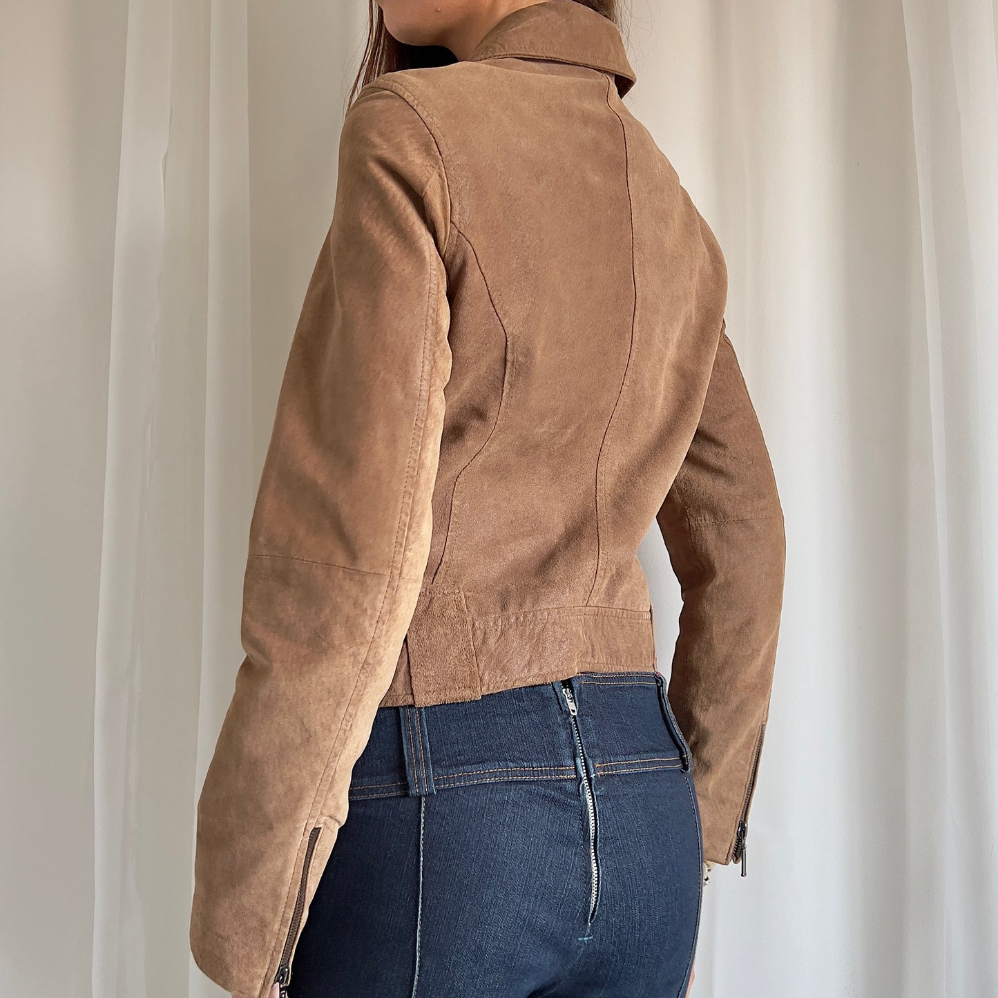 90s Genuine Suede Zip Up Jacket - Size M