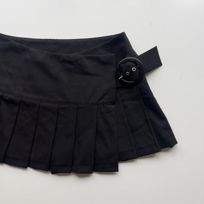 90s Pleated Buckle Mini Skirt - Size S