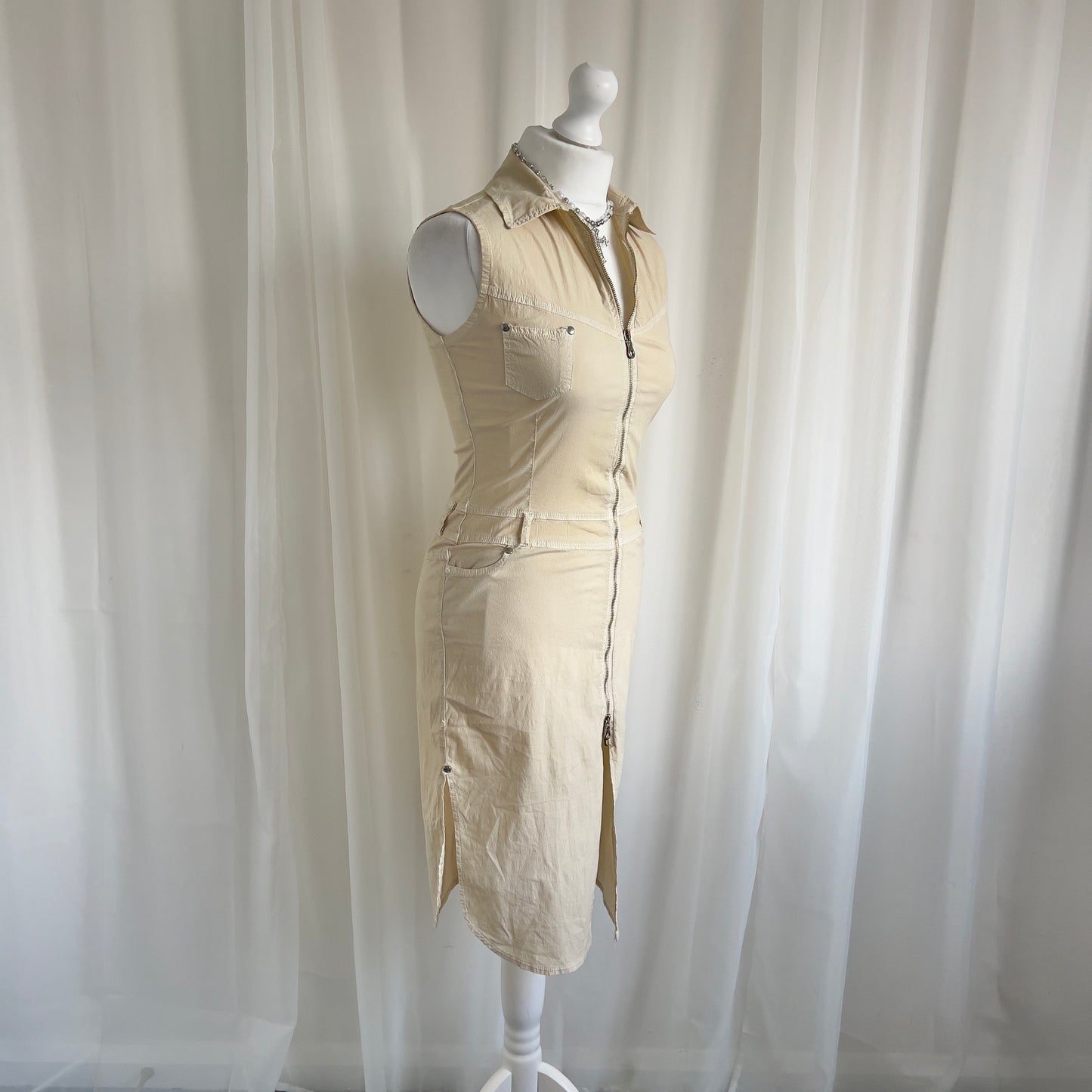 90s Cargo Double Zip Midi Dress - Size S