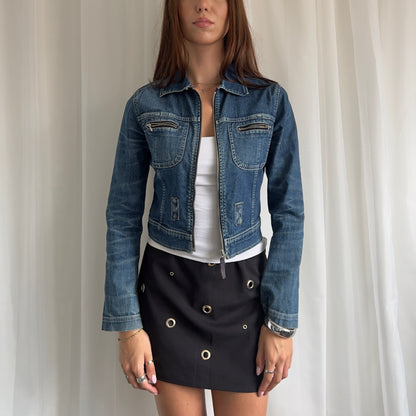 00s Denim Zip Up Jacket - Size S