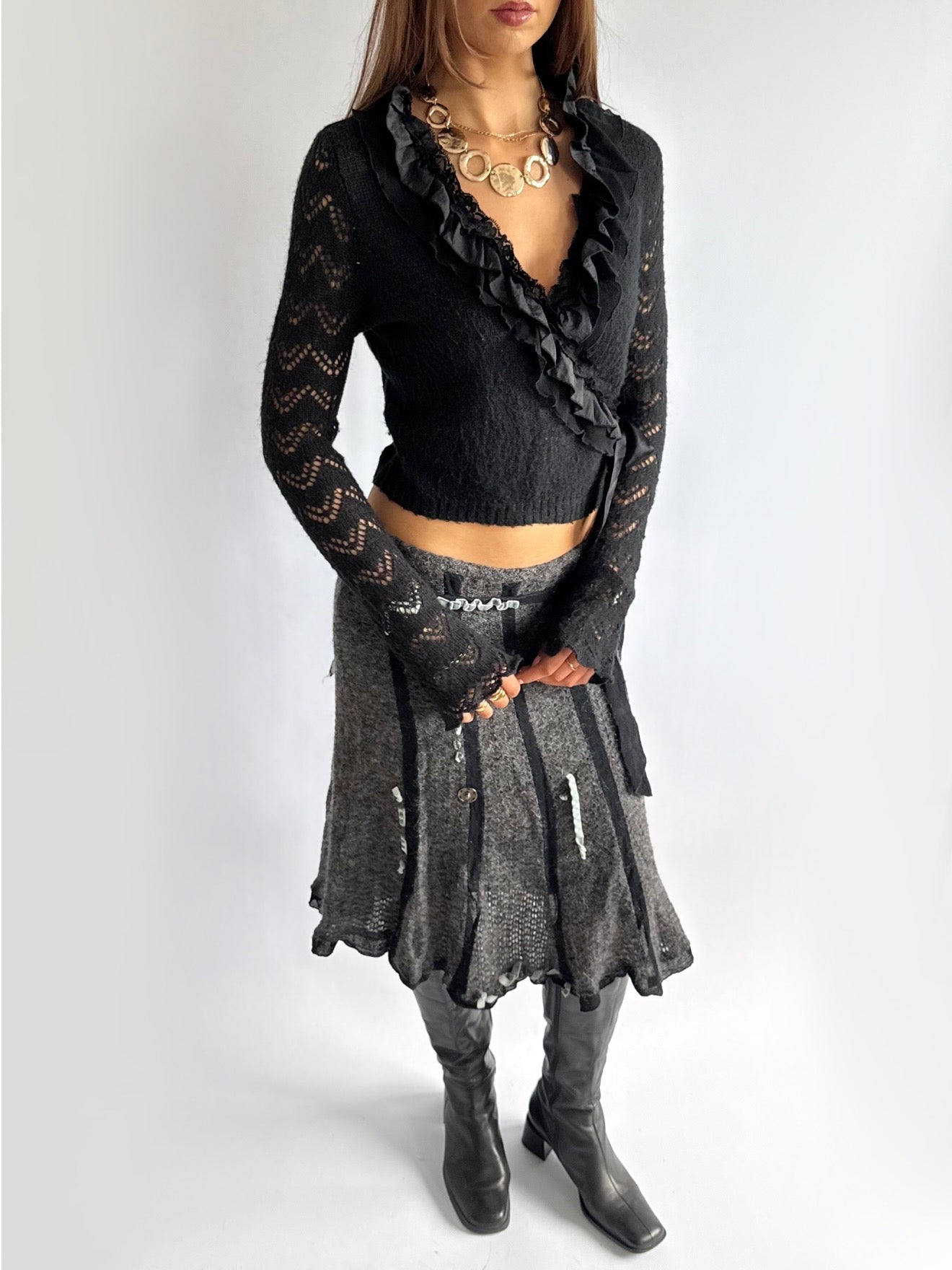 Mohair Wrap Cardigan - Size L