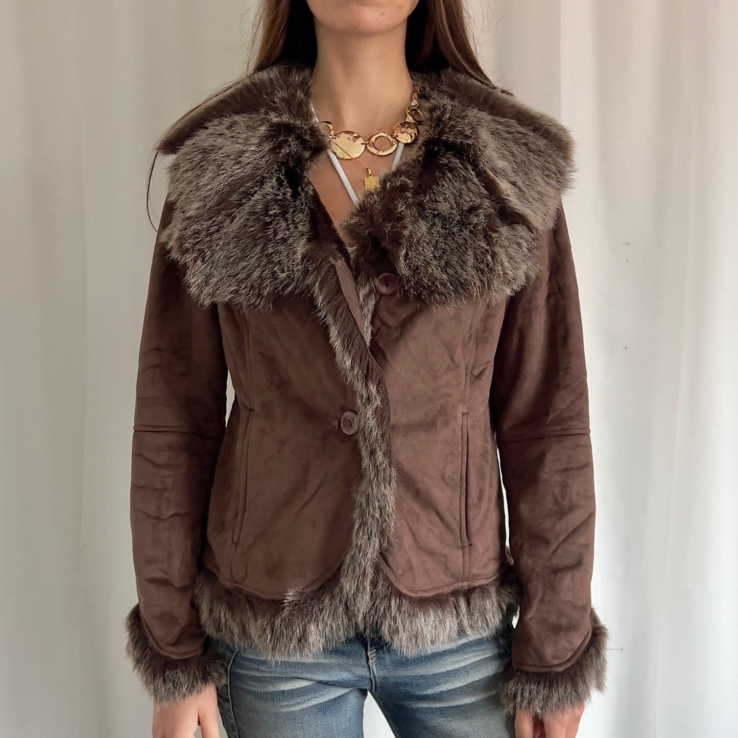 00s Faux Fur Afghan Jacket - Size XL