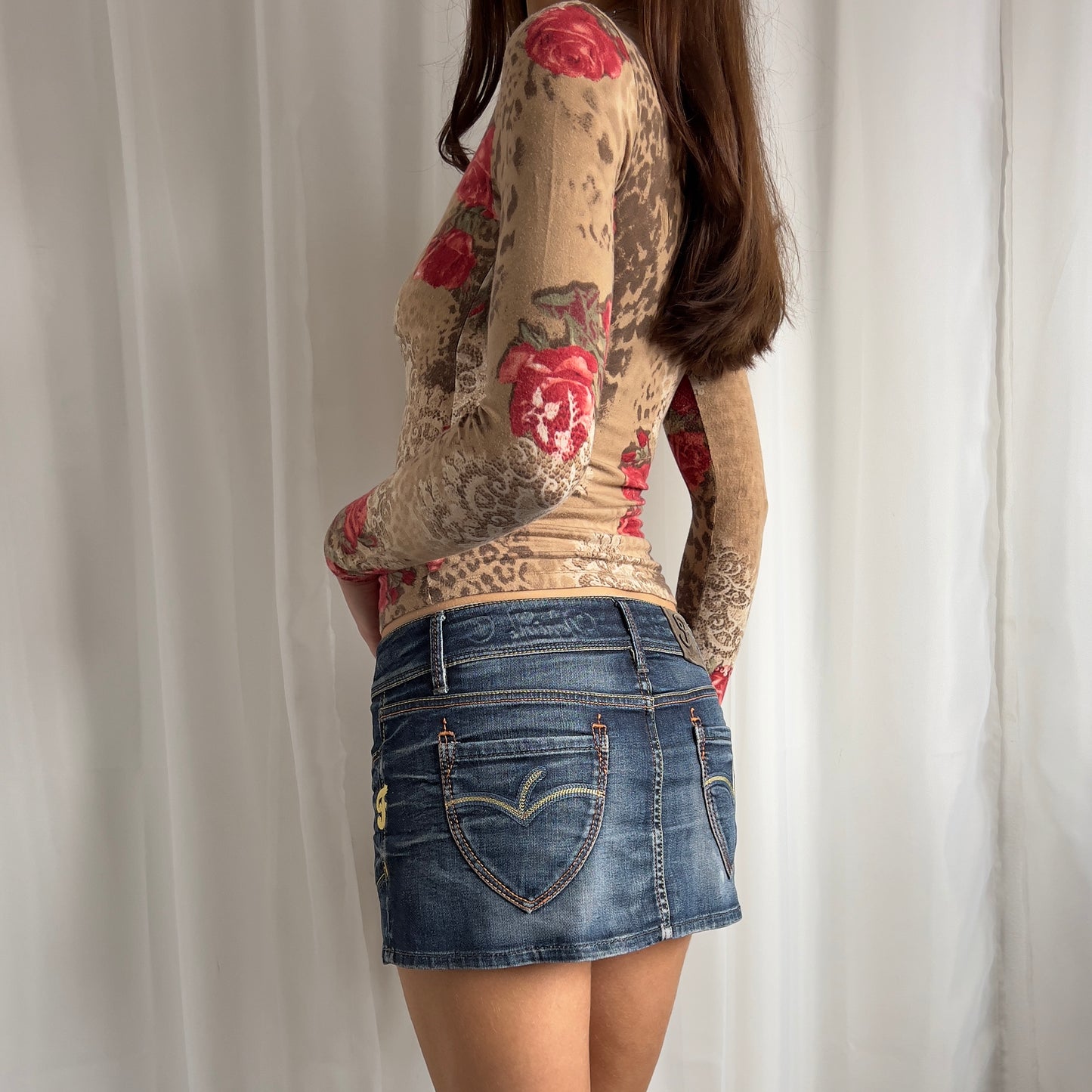 00s Denim Micro Mini Skirt - Size S