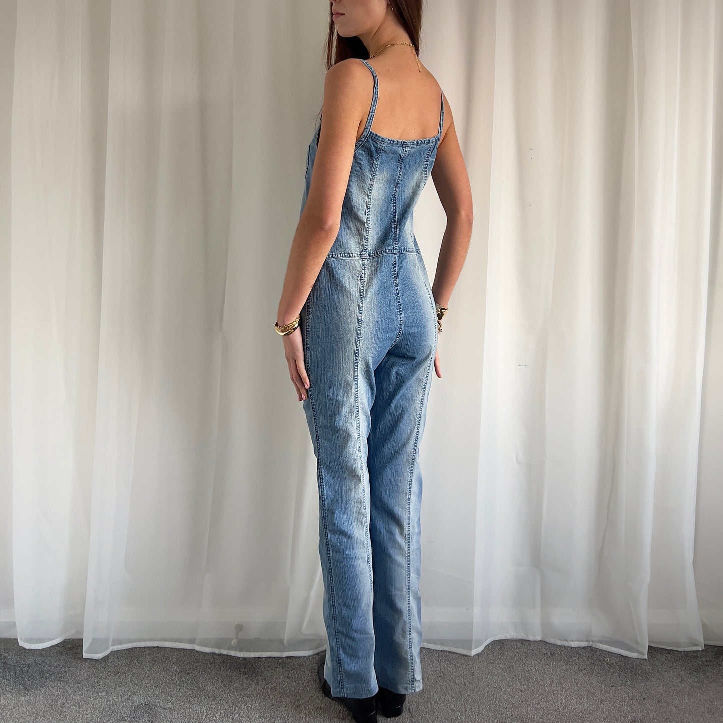 90s Denim Jumpsuit - Size M