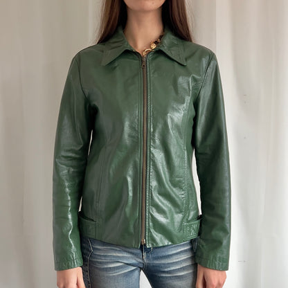 00s Leather Zip Jacket - Size M