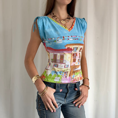 90s Graphic Crop Top - Size S