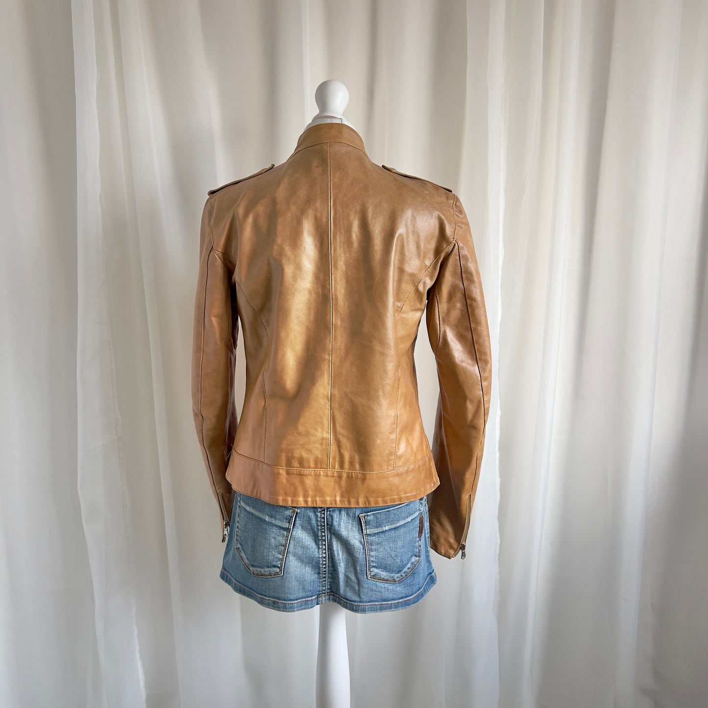 00s Genuine Leather Zip Jacket - Size L