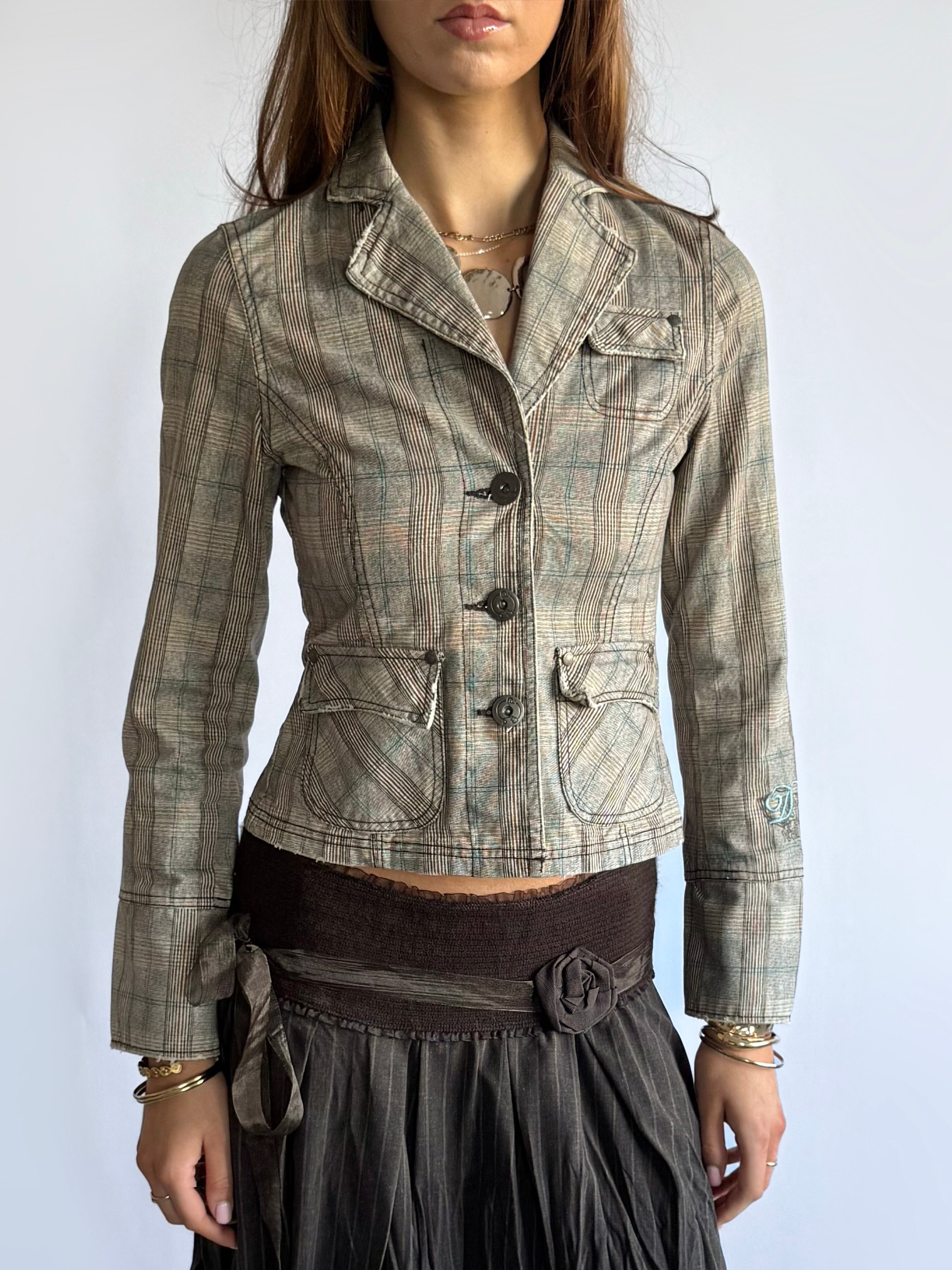 Plaid Blazer Jacket - Size XS