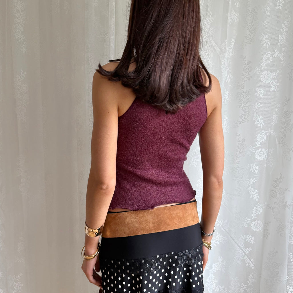 Knit Mesh Crop Top - Size S