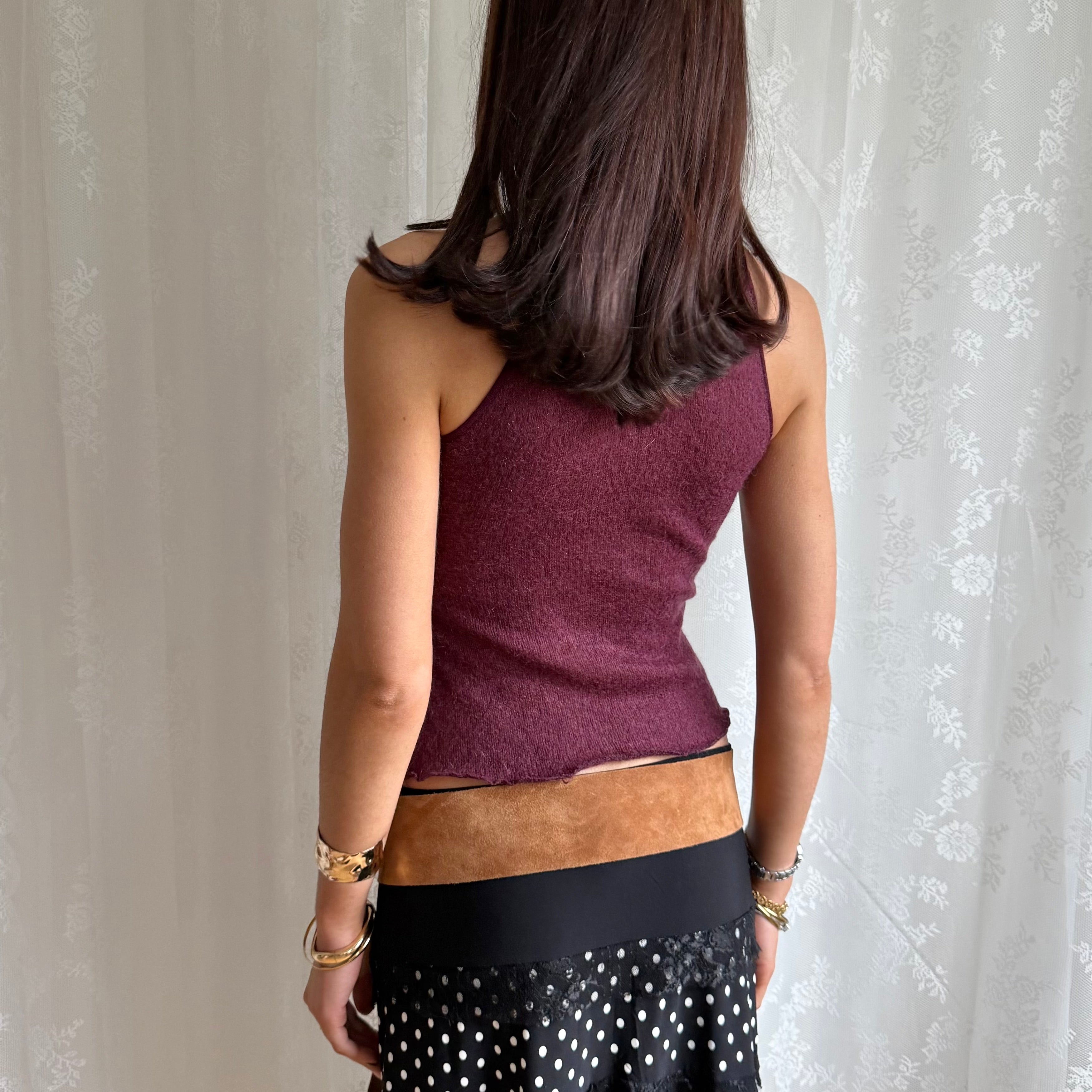 Knit Mesh Crop Top - Size S