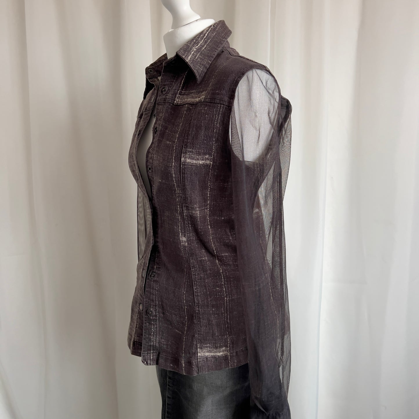 90s Mesh Button Up Shirt - Size L