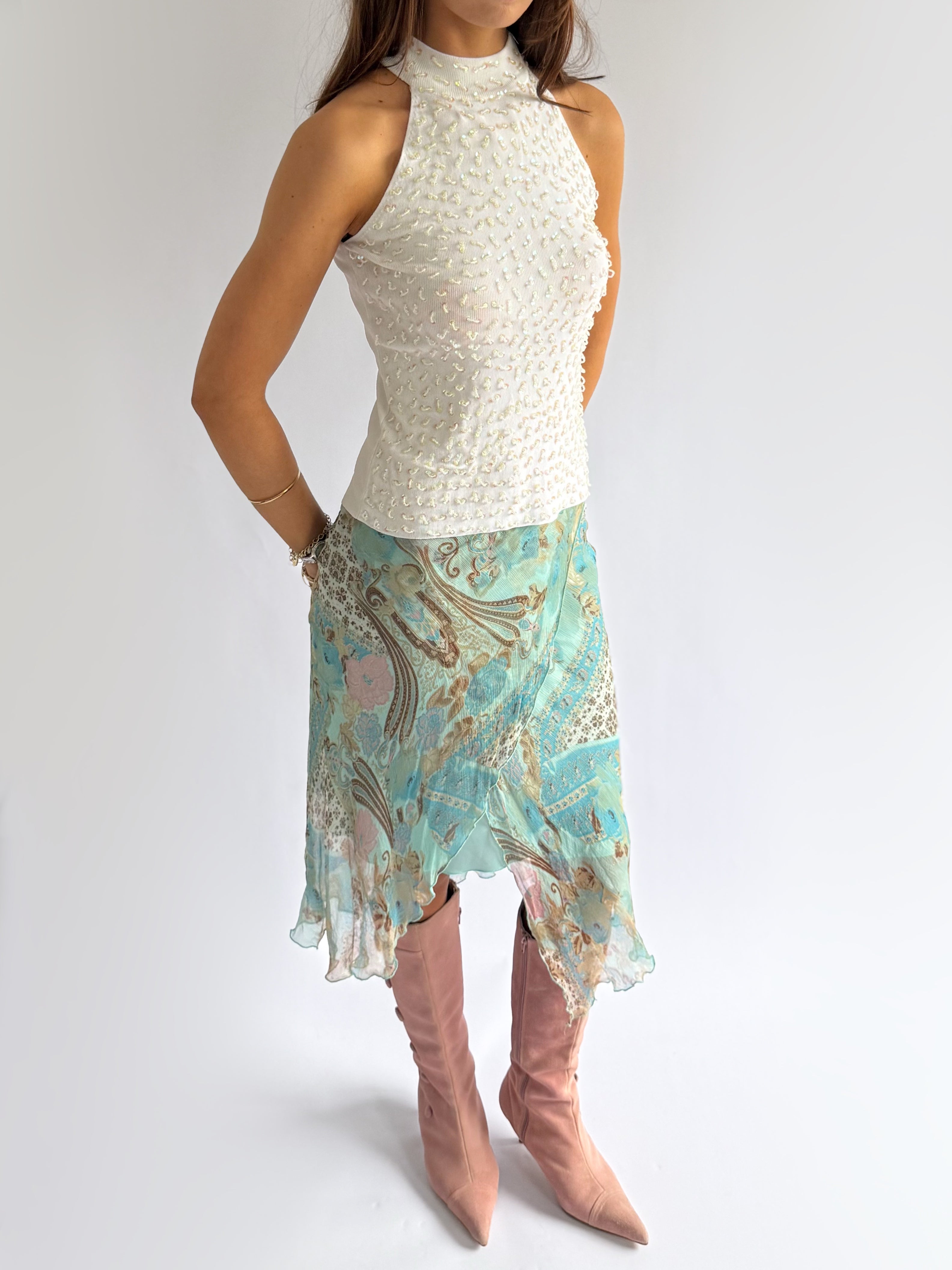 Sequin Beaded Cami - Size XS