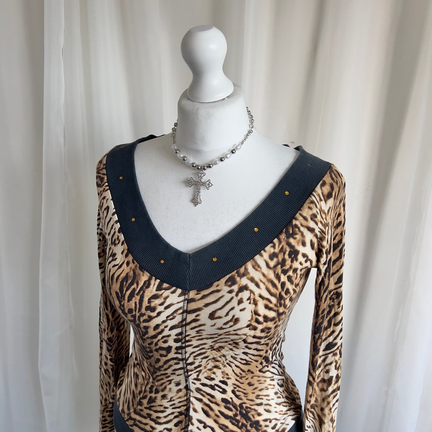 00s Animal Print Long Sleeve - Size S