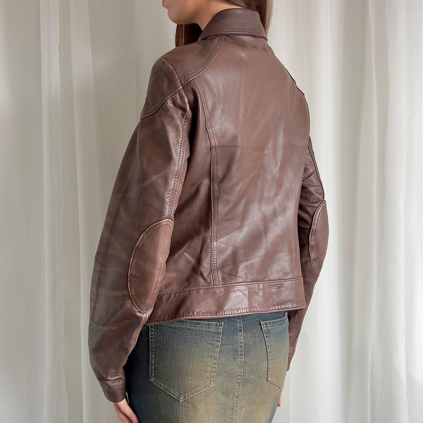 00s Genuine Leather Double Zip Jacket - Size XL