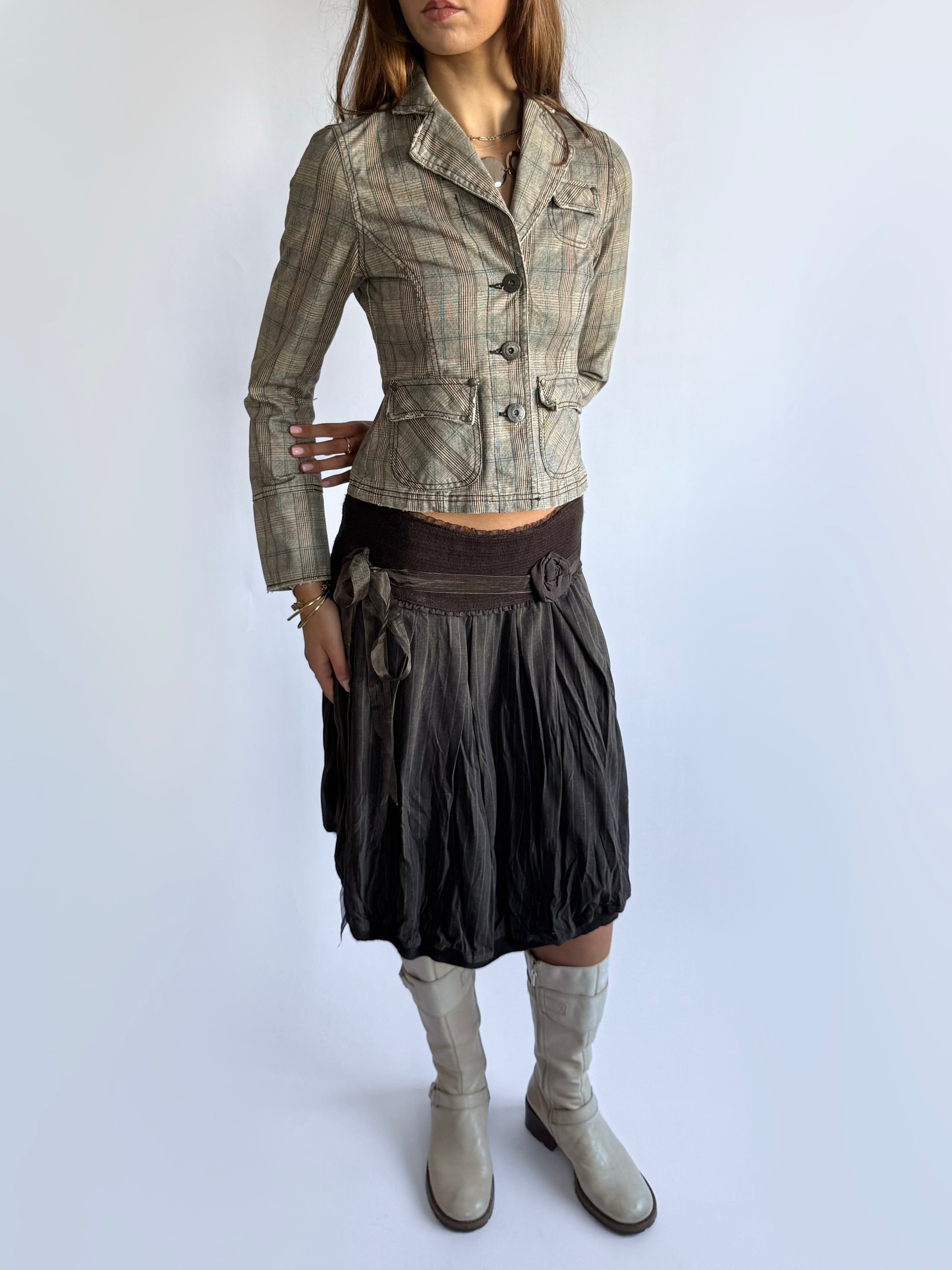 Pinstripe Midi Skirt - Size M