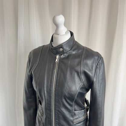 00s Genuine Leather Zip Jacket - Size L