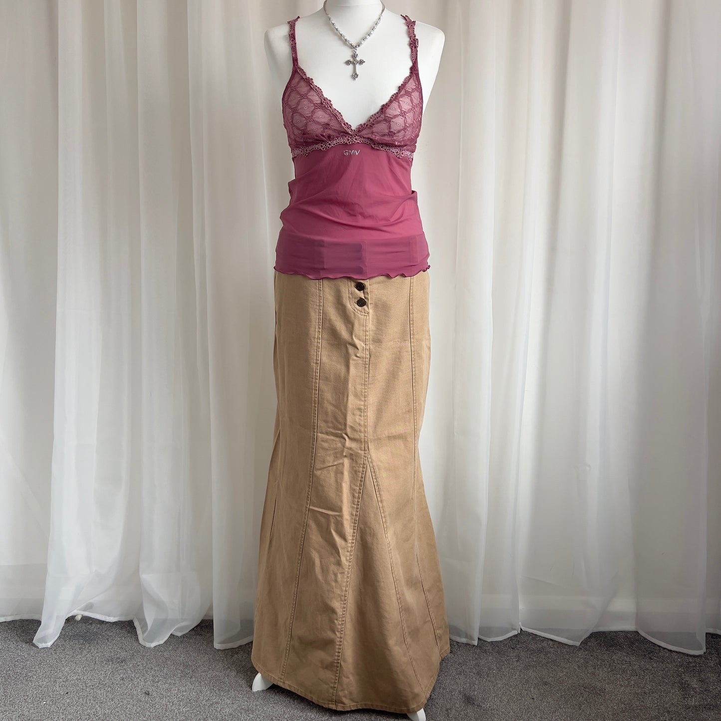 90s Bay Denim Maxi Skirt - Size L