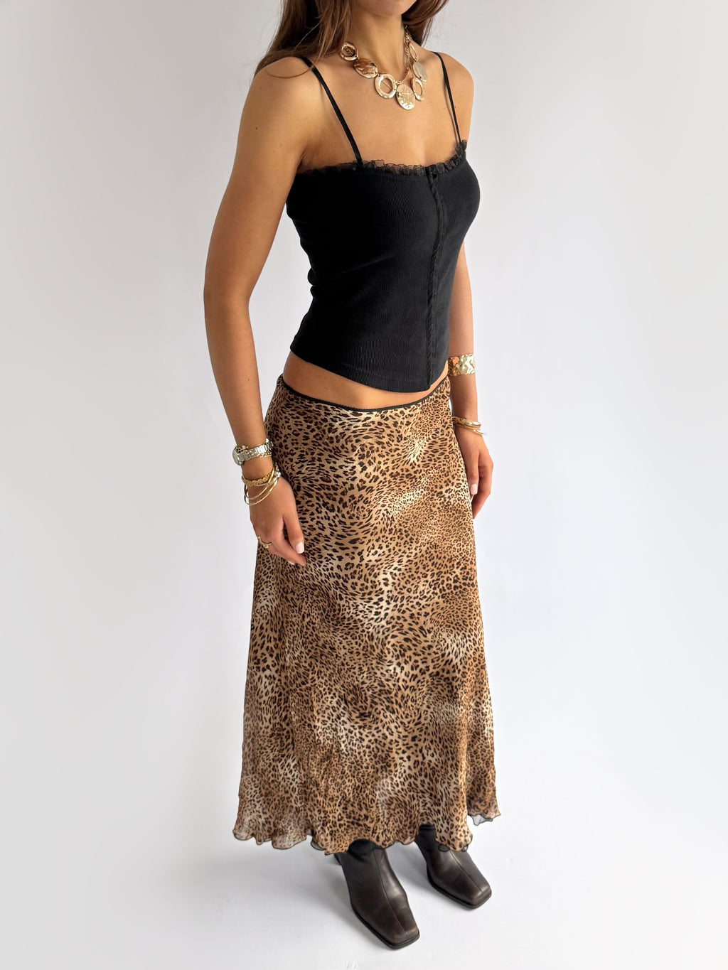 Leopard Maxi Skirt - Size L