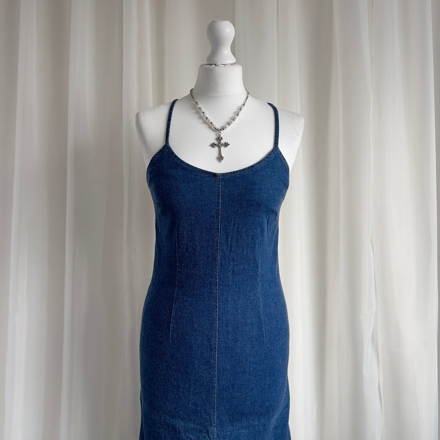 90s Denim Maxi Dress - Size S