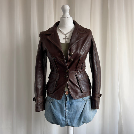 90s Genuine Leather Jacket - Size S