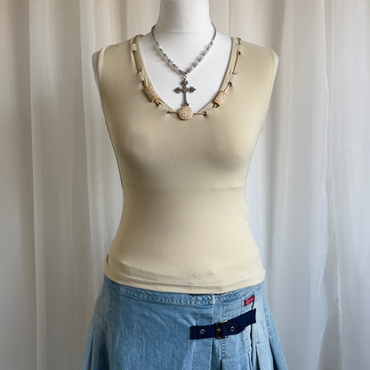 90s Beaded Crop Top - Size S