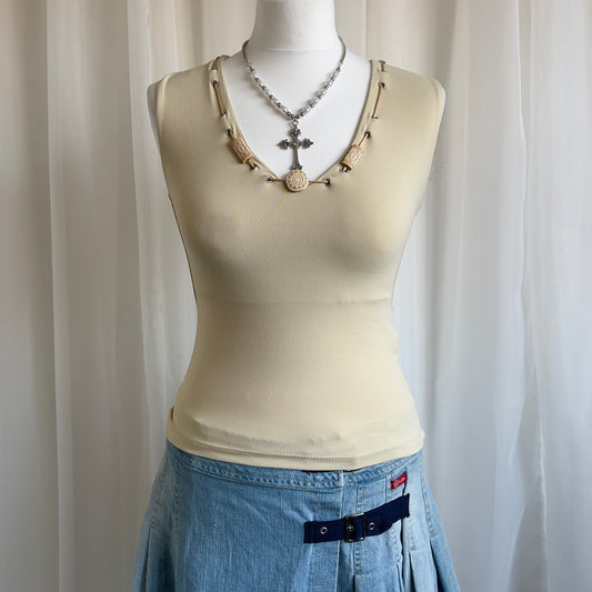 90s Beaded Crop Top - Size S