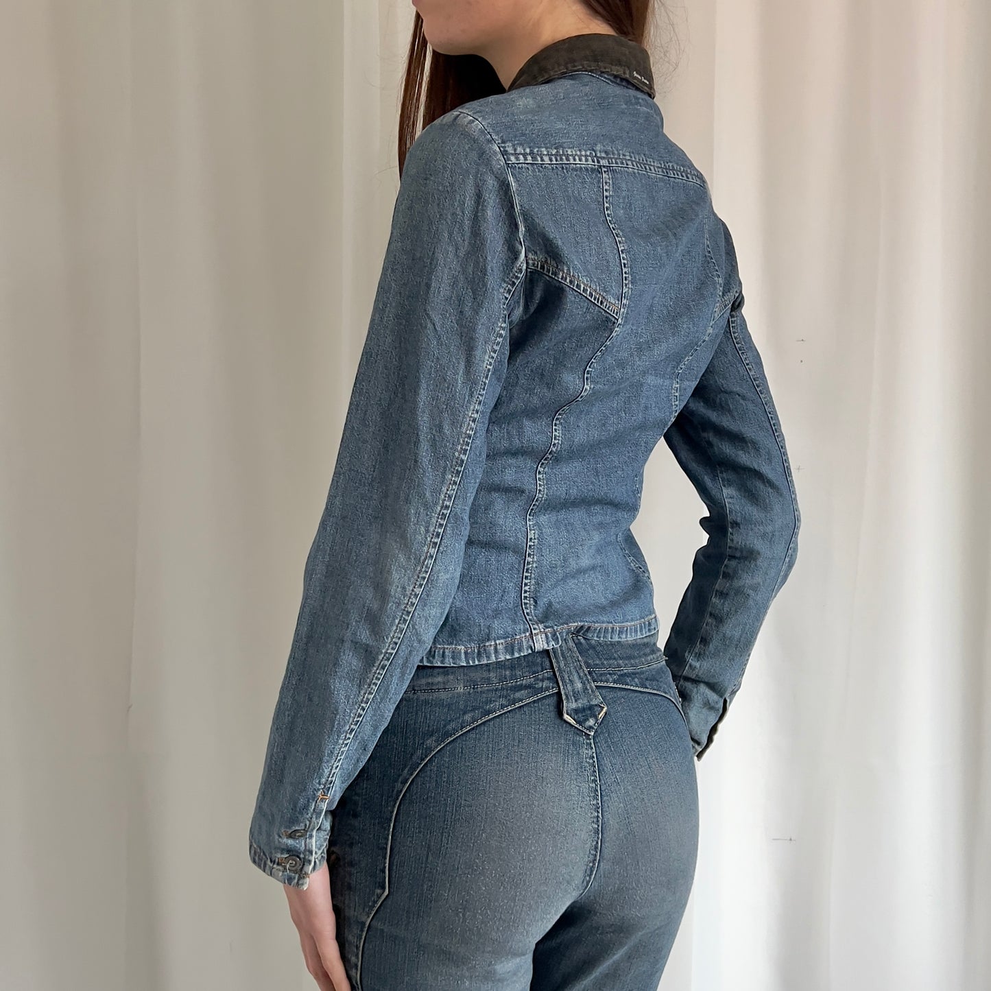 00s Guess Denim Zip Up Jacket - Size S