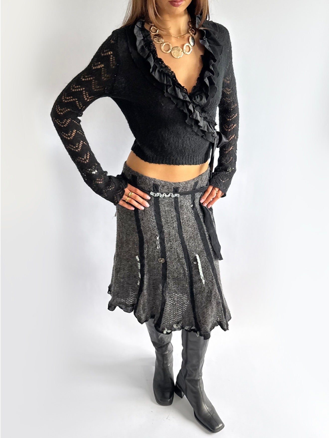 Mohair Wrap Cardigan - Size L